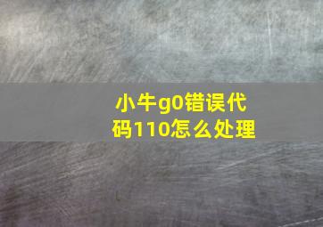 小牛g0错误代码110怎么处理