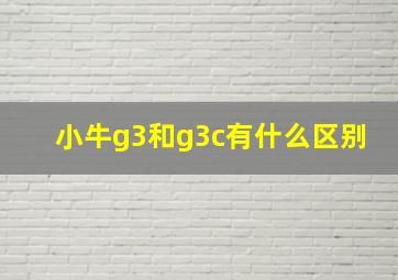 小牛g3和g3c有什么区别