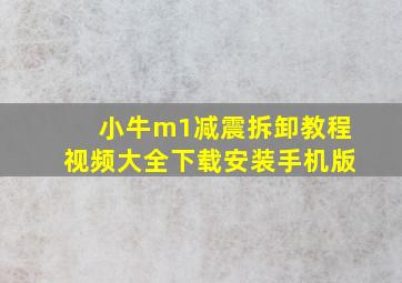 小牛m1减震拆卸教程视频大全下载安装手机版