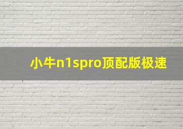 小牛n1spro顶配版极速