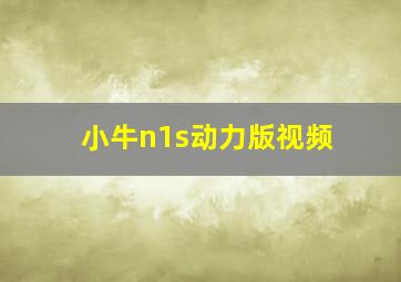 小牛n1s动力版视频