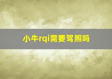 小牛rqi需要驾照吗