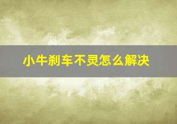 小牛刹车不灵怎么解决