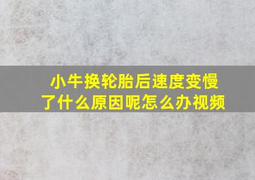 小牛换轮胎后速度变慢了什么原因呢怎么办视频