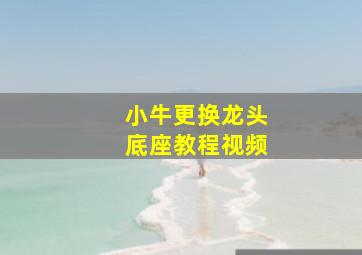 小牛更换龙头底座教程视频