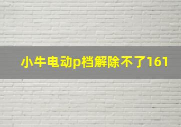 小牛电动p档解除不了161