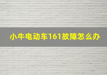 小牛电动车161故障怎么办