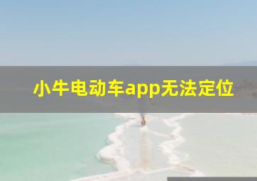 小牛电动车app无法定位