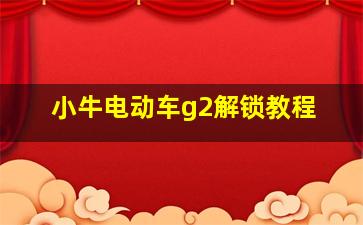 小牛电动车g2解锁教程