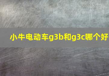 小牛电动车g3b和g3c哪个好