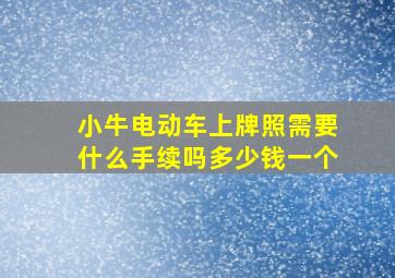 小牛电动车上牌照需要什么手续吗多少钱一个