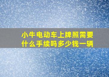 小牛电动车上牌照需要什么手续吗多少钱一辆