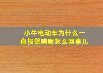 小牛电动车为什么一直报警响呢怎么回事儿