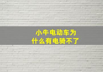 小牛电动车为什么有电骑不了