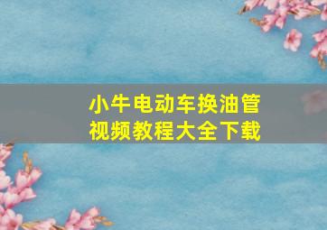 小牛电动车换油管视频教程大全下载