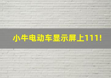 小牛电动车显示屏上111!