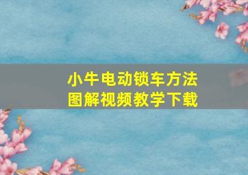 小牛电动锁车方法图解视频教学下载