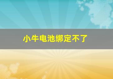 小牛电池绑定不了