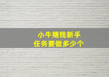 小牛赚钱新手任务要做多少个