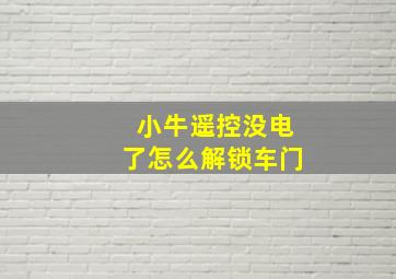 小牛遥控没电了怎么解锁车门