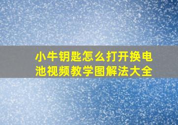 小牛钥匙怎么打开换电池视频教学图解法大全