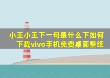 小王小王下一句是什么下如何下载vivo手机免费桌面壁纸