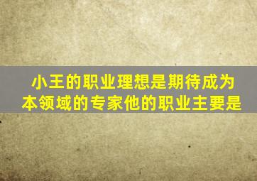 小王的职业理想是期待成为本领域的专家他的职业主要是