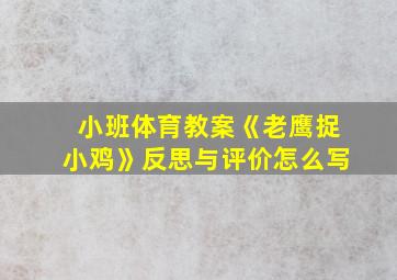 小班体育教案《老鹰捉小鸡》反思与评价怎么写