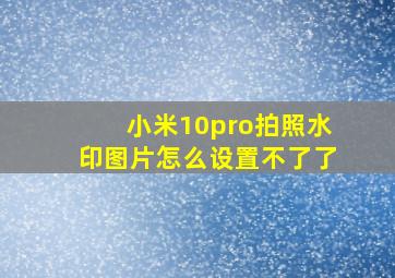 小米10pro拍照水印图片怎么设置不了了