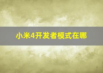 小米4开发者模式在哪