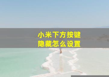 小米下方按键隐藏怎么设置