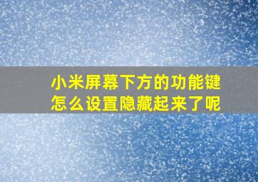 小米屏幕下方的功能键怎么设置隐藏起来了呢