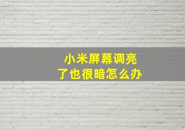 小米屏幕调亮了也很暗怎么办