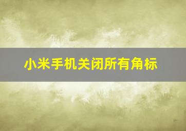 小米手机关闭所有角标