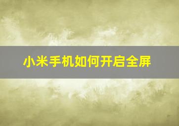 小米手机如何开启全屏