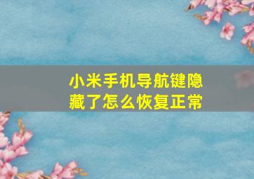 小米手机导航键隐藏了怎么恢复正常