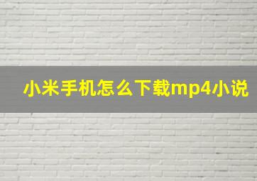 小米手机怎么下载mp4小说