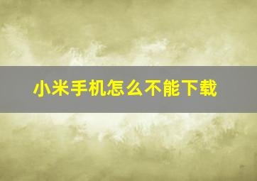 小米手机怎么不能下载