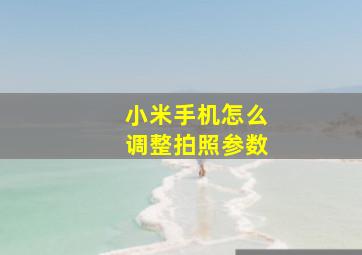 小米手机怎么调整拍照参数