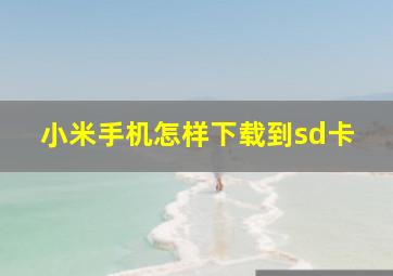 小米手机怎样下载到sd卡