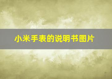 小米手表的说明书图片