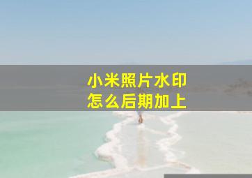 小米照片水印怎么后期加上