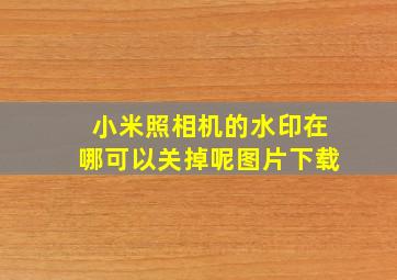 小米照相机的水印在哪可以关掉呢图片下载