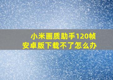 小米画质助手120帧安卓版下载不了怎么办