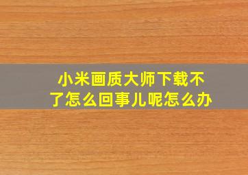 小米画质大师下载不了怎么回事儿呢怎么办