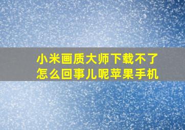 小米画质大师下载不了怎么回事儿呢苹果手机