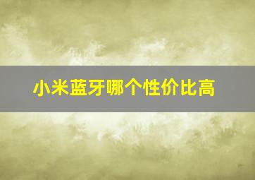 小米蓝牙哪个性价比高