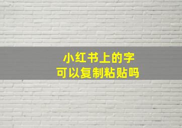 小红书上的字可以复制粘贴吗