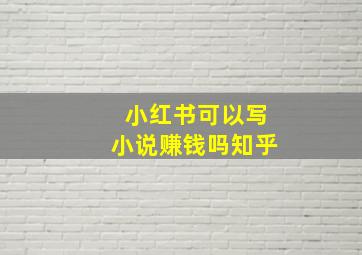 小红书可以写小说赚钱吗知乎