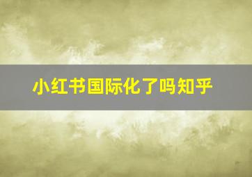 小红书国际化了吗知乎